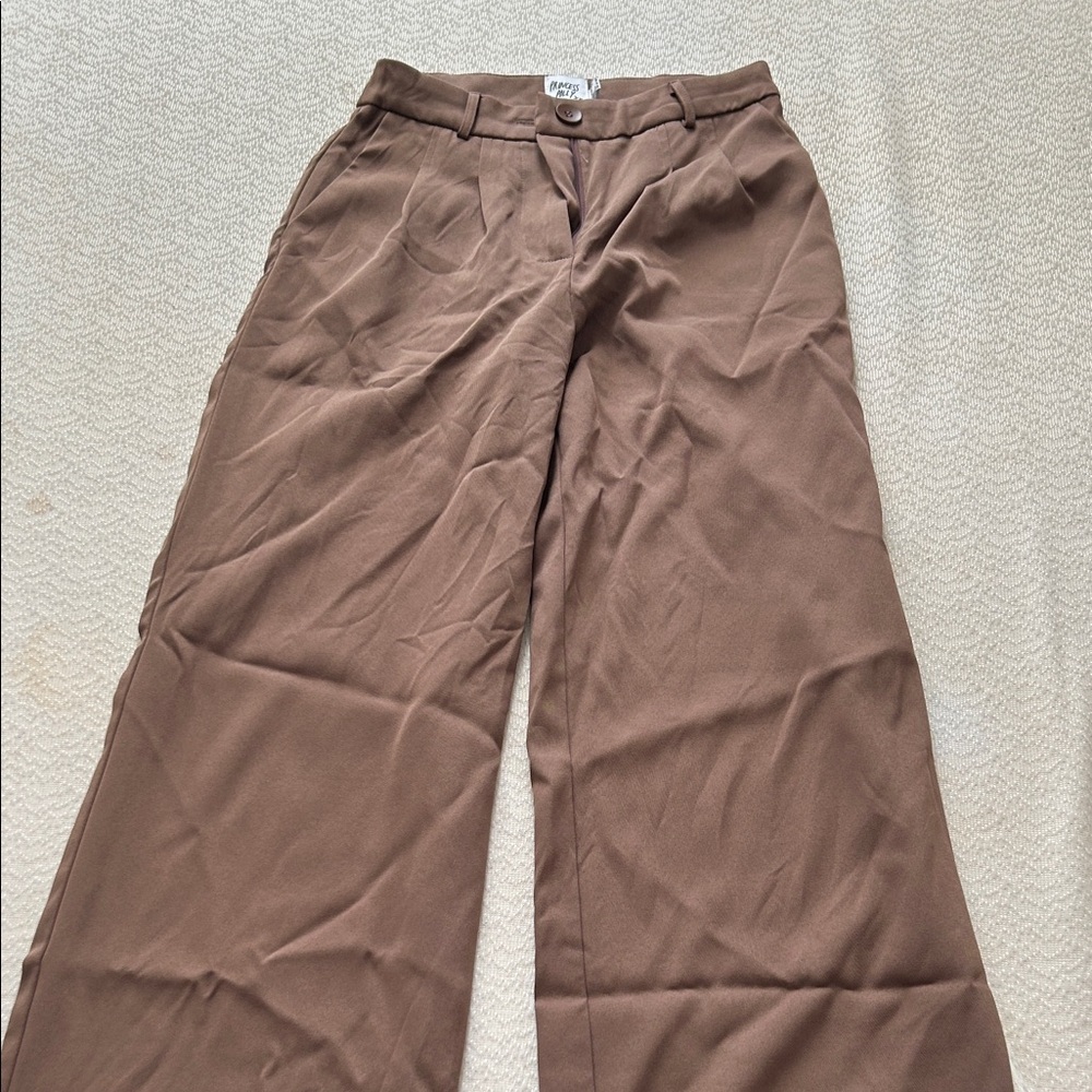 Princess Polly Brown Wide-Leg Trousers